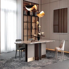 Křemenný kulatý jídelní stůl